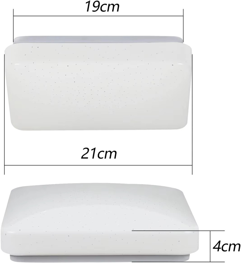 Cliheet LED-Deckenleuchte Sternenhimmel in Weiß, 15W, quadratisch, 3000 K Warmweiß, Durchmesser: 21 cm - Bild 5