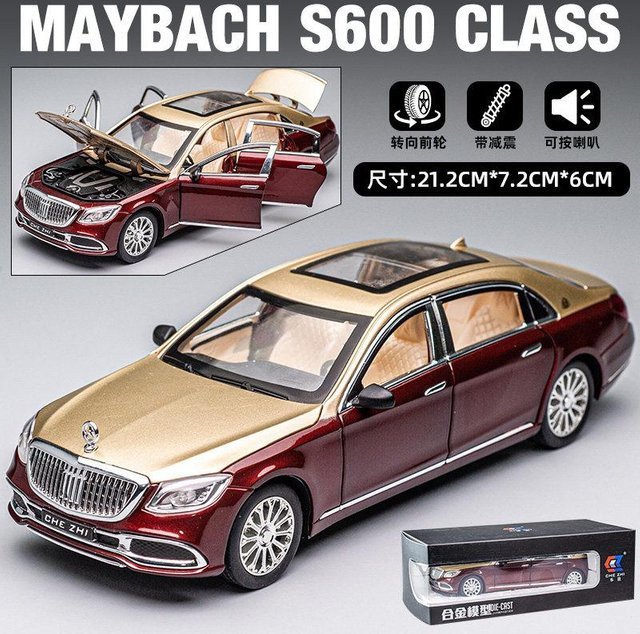 Linyi toy car Mercedes Benz Maybach S600, Automodell, 1:24, Metall, ab 14 Jahren - Bild 1
