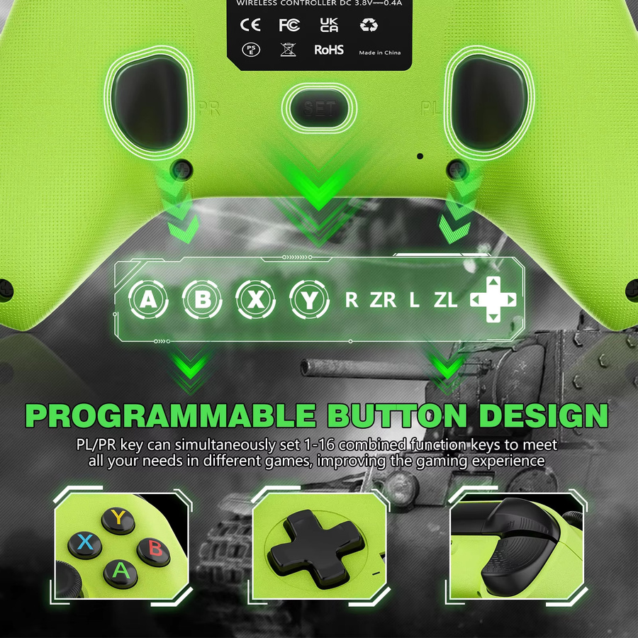Bonacell Kabelloser Xbox Controller für Xbox One, Xbox Series X/S mit Sechs-Achsen-Gyro- und Turbo-Funktion - Bild 5