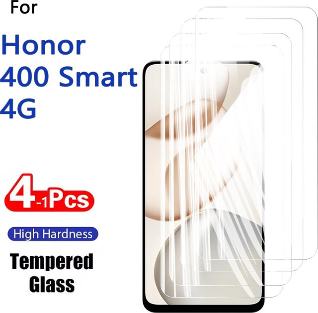 Displayschutzfolie aus gehärtetem Glas für Honor 400 Smart 4G, transparent, 9H Härtegrad, kratzfest und fingerabdruckarm - Bild 1
