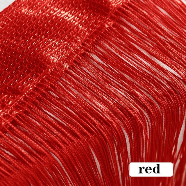 KISS Textile Fadenvorhang Rot als Raumteiler und Fensterpaneel, B: 100 cm, H: 200 cm - Bild 1