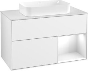 V&B Waschtischunterschrank Finion in Weiß lackiert, Breite: 100 cm, Tiefe: 60,3 cm - Bild 1