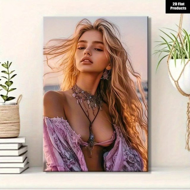 HELLOYOUNG Wandkunst Boho Strand Leinwanddruck Naturlandschaft Mehrfarbig - Bild 1