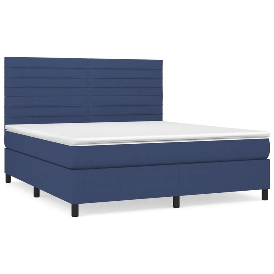 vidaXL Boxspringbett Hybrid mit Matratze und Taschenfederkern in Blau, B/T/H: 160 x 200 x 118 cm - Bild 2