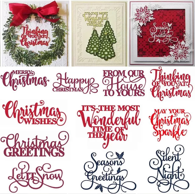 Frohe Weihnachten Stanzformen für DIY Scrapbooking und Kartenherstellung, Multicolor - Bild 1