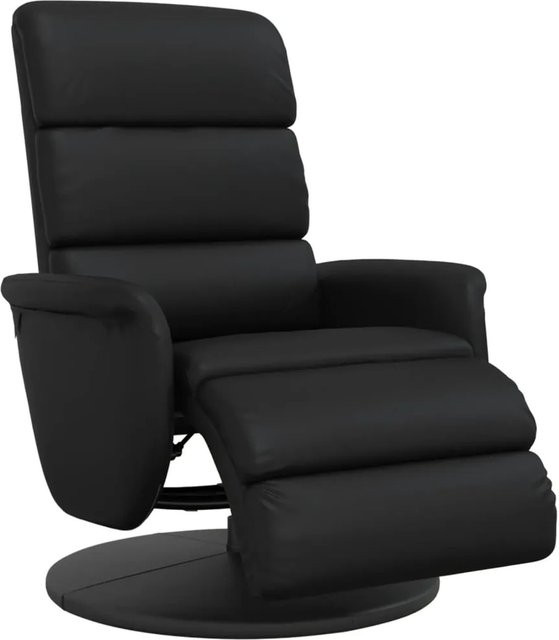 vidaXL Relaxsessel mit Fußteil in Schwarz aus Kunstleder mit 360-Grad-Drehfunktion und Armlehnen - Bild 1