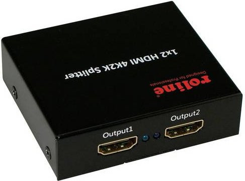 Roline 2 Port HDMI-Splitter Ultra HD 3840 x 2160 Pixel Schwarz - Bild 1