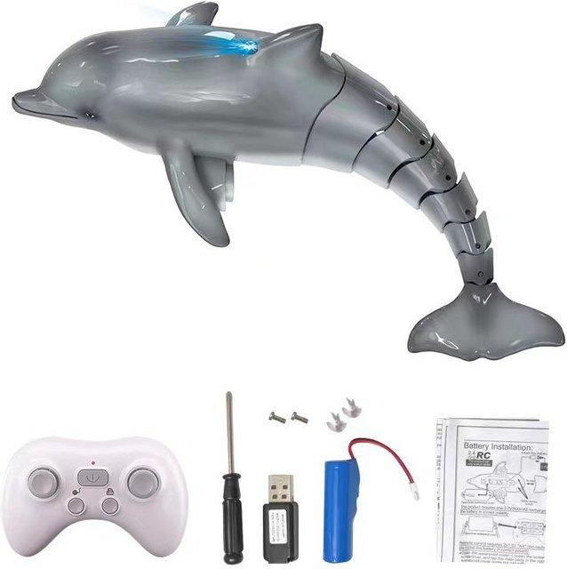 Linyi toy car RC Delfinfisch Spielzeug, RC Boot, mit Licht, ab 3 Jahre - Bild 1