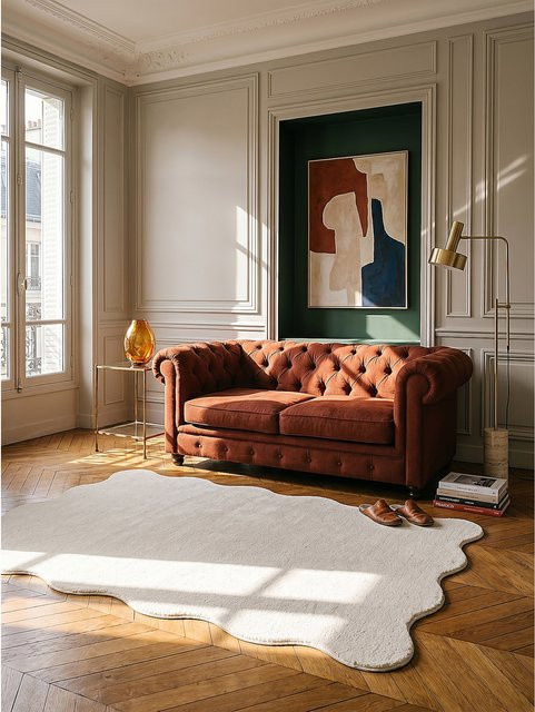 Antirutsch Teppich Kadima Design von TIRSO in Beige und Weiß, B/T: 120 x 160 cm - Bild 1