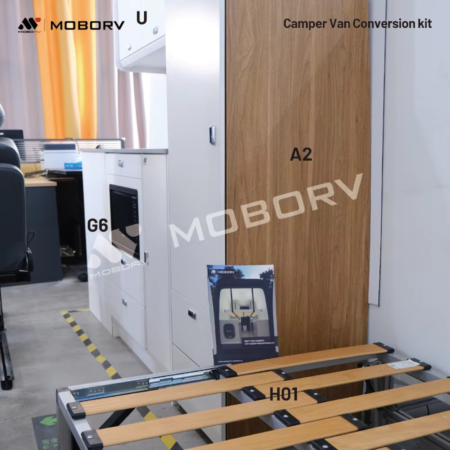 MOBORV Camper Van Umbau-Kit Leichtgewicht-Schrank für Sprinter Crafter MAN IVECO als DIY Flachpack-Küche aus Sperrholz - Bild 4