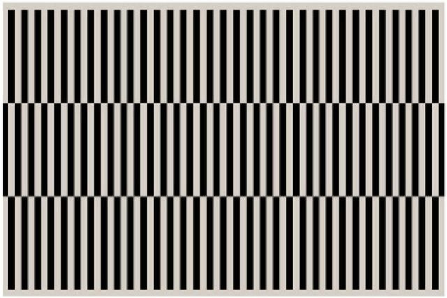 HGHT Gestreifter Teppich in Schwarz im Retro-Design für Wohnzimmer und Schlafzimmer, B: 120 cm, L: 160 cm - Bild 1