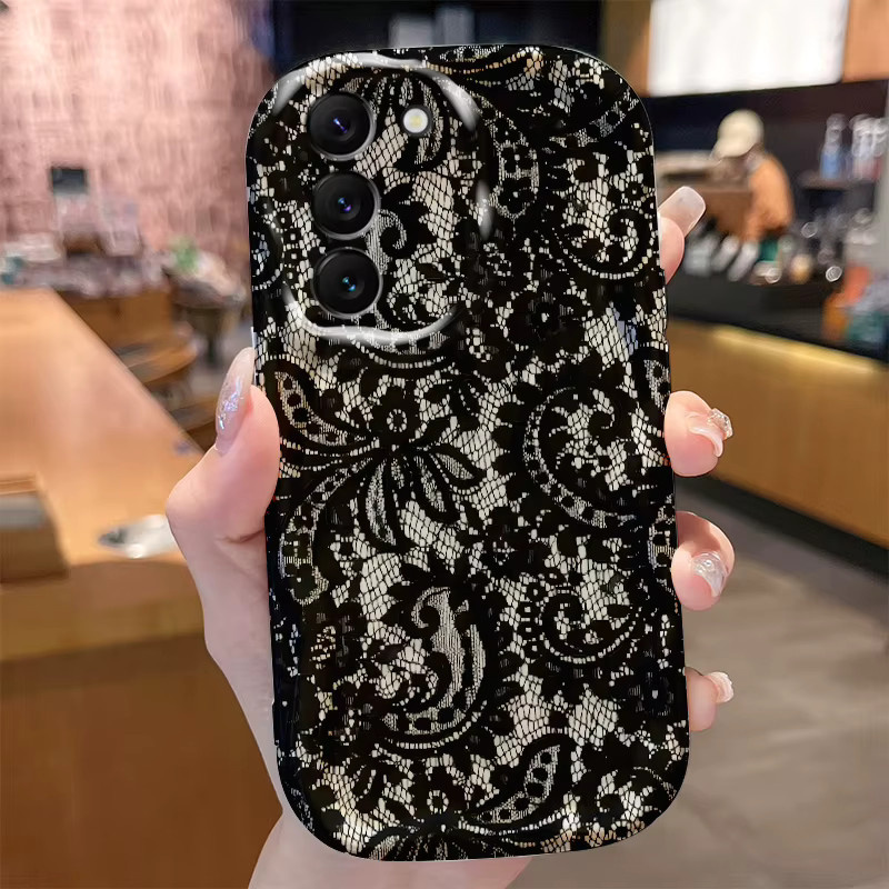 Modische Spitzenhülle für Samsung Galaxy 5G Modelle in Schwarz - Bild 2