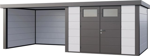 Telluria Gerätehaus Classico mit Lounge L Links in Weiß, B/T/H: 692 x 219 x 318 cm - Bild 1