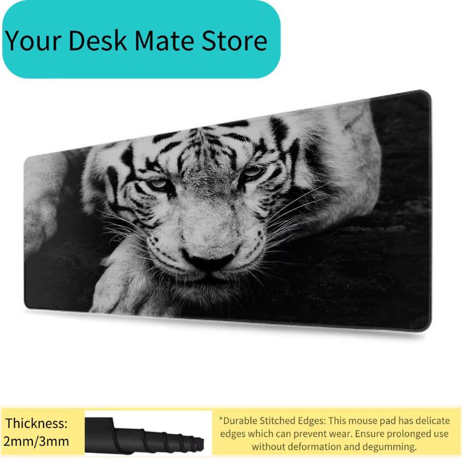 Potdemiel Tiger-Mauspad in Multicolour, rutschfeste Schreibtischunterlage mit HD-Druck, B/B/H: 90 x 40 cm - Bild 3
