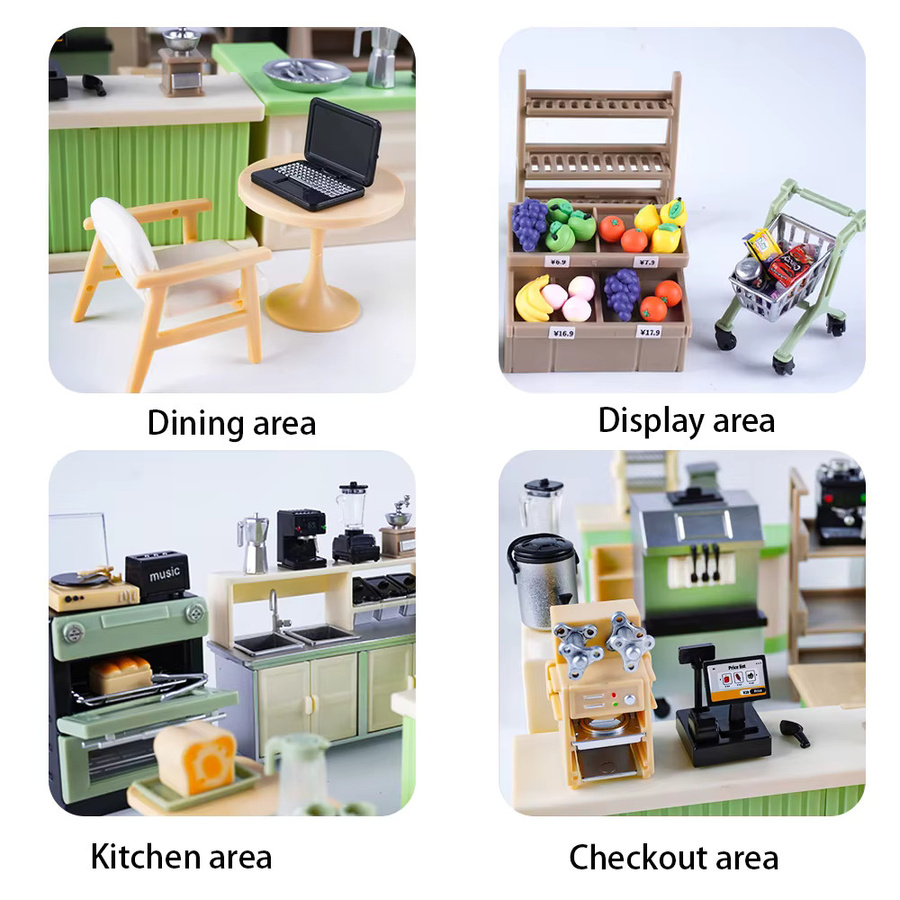 MSFTOYS Miniatur-Puppenhaus Kaffeemaschinenzubehör, Zubehör, Kunststoff - Bild 2