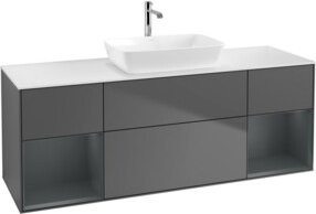 V&B Waschtischunterschrank Finion in Anthrazit lackiert, Breite: 160 cm, Tiefe: 50,1 cm - Bild 1