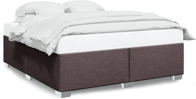 vidaXL Bettgestell aus massivem Kiefernholz und Stoff in Dunkelbraun B/T/H: 180 x 200 cm - Bild 1