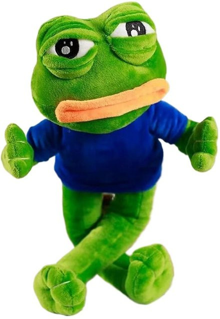 Toys-Glory Fourall Pepe der traurige Frosch, Plüschpuppe, grün, ab 14 Jahren - Bild 1
