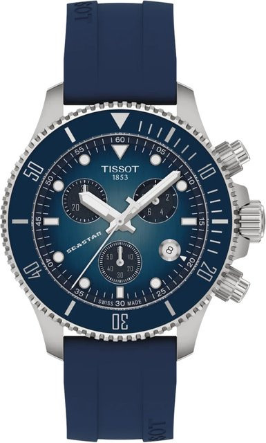 Tissot Chronograph Seastar 1000, Quarz, Edelstahl, 38 mm, Herren, Blau - Bild 1