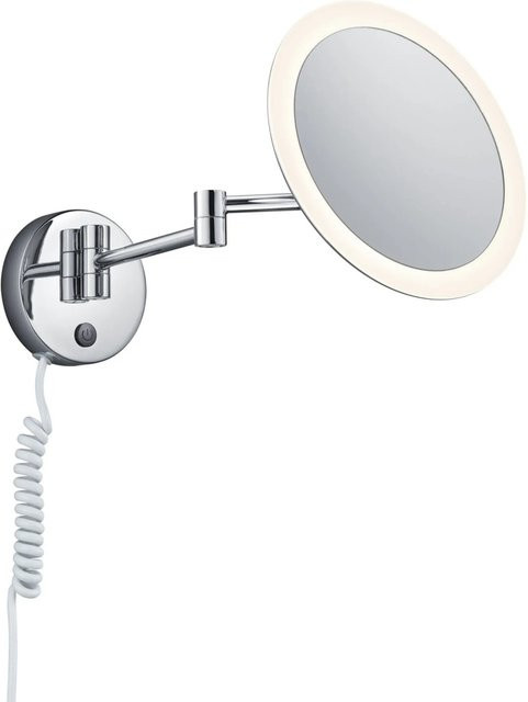 Trio LED-Wandleuchte View in Chrom, rund, mit Touch-Funktion und warmweißem Licht, B/T/H: 21,6 x 21,6 x 36,0 cm - Bild 1