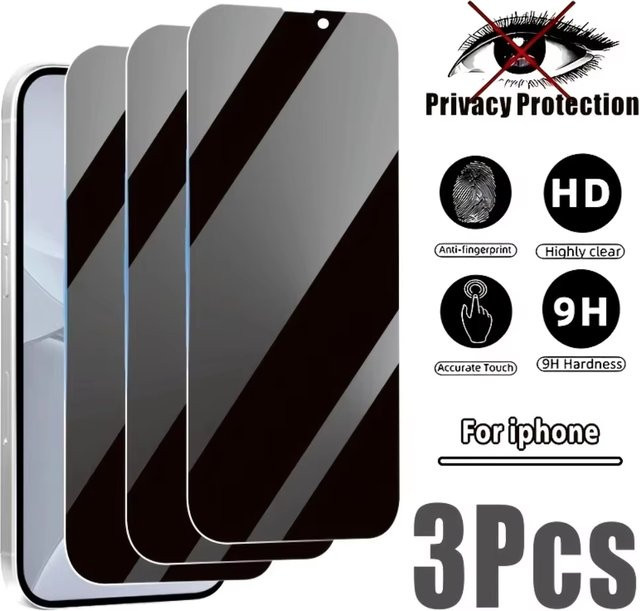 Privatsphäre Panzerglas Display Schutz für Apple iPhone 11 12 13 14 15 16 17 Serie und Modelle X XR XS Max Plus in Transparent - Bild 1
