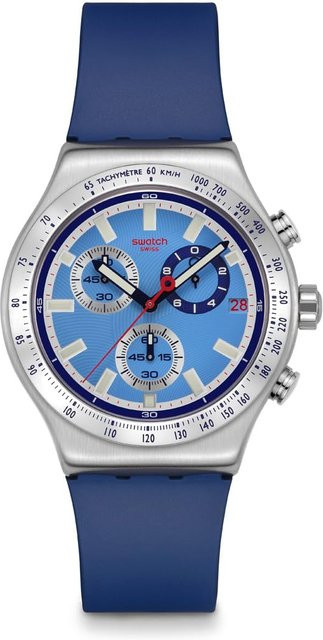 Swatch Chronograph, Edelstahl, Blau, Unisex - Bild 1