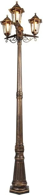 QAZQA New Haven Antike Außenlaterne Gold, 3-flammig, IP44, E27, Messingfarben - Bild 1