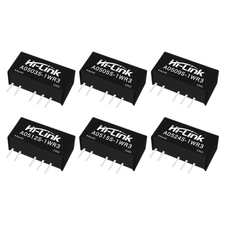 Hi-Link 5er Set Dual-Ausgang DC-DC-Wandler-Stromversorgungsmodul in Schwarz, 1 W, 5 V / 12 V - Bild 3