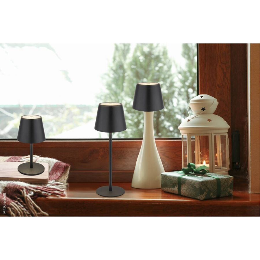 Tischleuchte Vannie von Globo Lighting in Schwarz, dimmbare LED-Tischlampe mit Touch-Funktion und Akku - Bild 2
