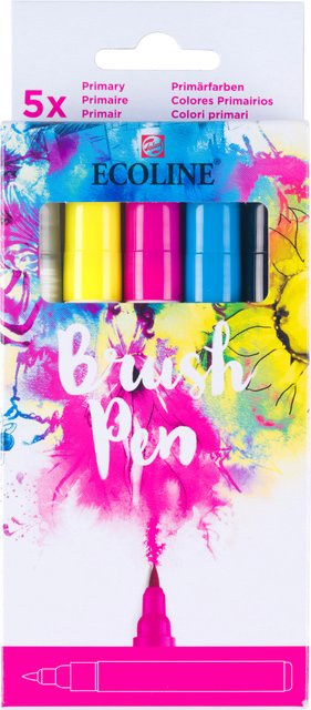 Ecoline Brush Pen Set mit Tinte in Gelb, Magenta, Blau und Schwarz - Bild 1