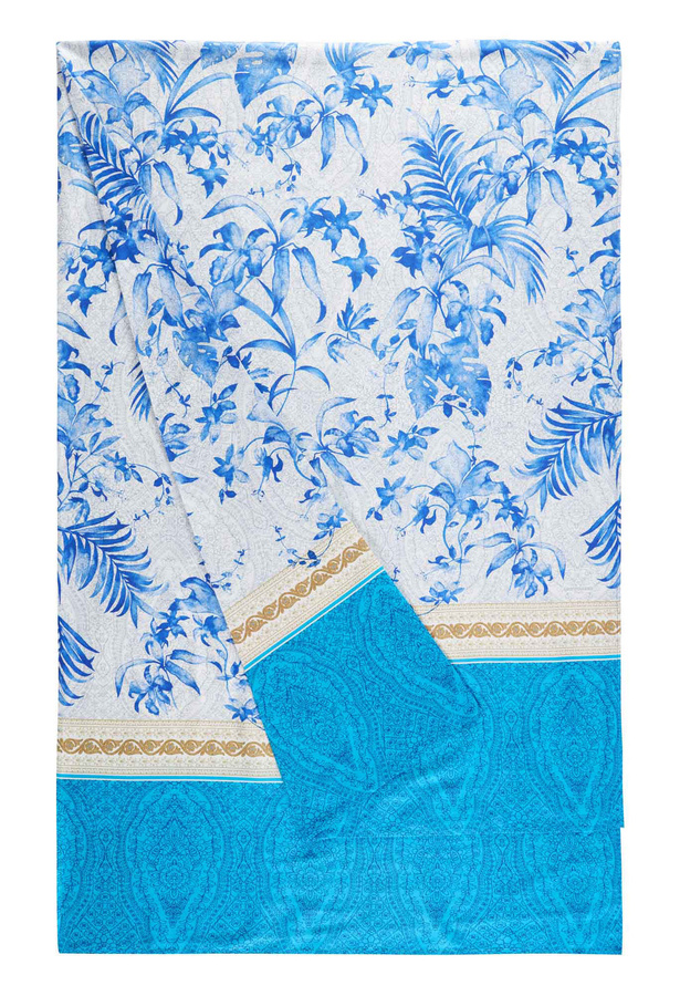 Bassetti Granfoulard IBISCUS TATTOO Bettwäsche aus Baumwolle in Blau mit floralem Muster - Bild 1