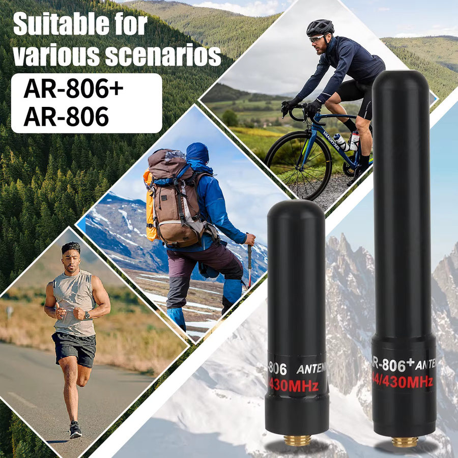 ABBREE AR-806+ Dual-Band Mini-Antenne mit SMA-Buchse für VHF/UHF, 10W hoher Gewinn, Schwarz, passend für Baofeng UV-5R, MINI UV-21 PRO und UV-32 Zwei-Wege-Funkgeräte - Bild 6