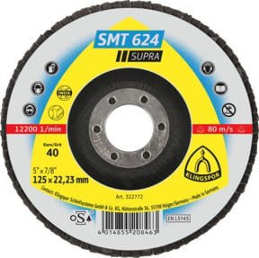 Klingspor SMT 624 Schleifmopteller Korn 40 gewölbt, 10 Stück, Multicolor, Durchmesser: 125 mm, Bohrung: 22,23 mm - Bild 1