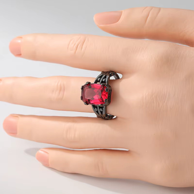 YoYo Ring, roter Zirkonia, Damen, Vintage - Bild 2