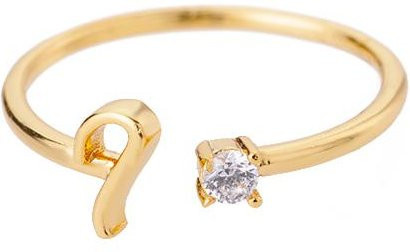 Ring Edelstahl, Gold, Damen, Initialen - Bild 1