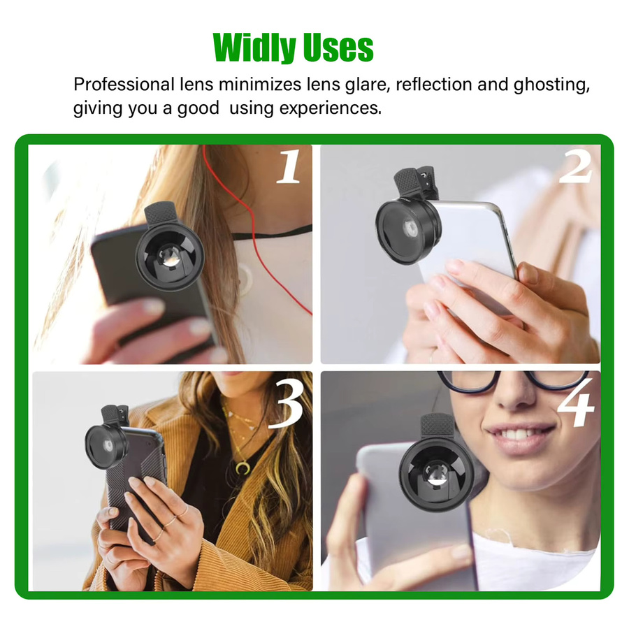 2 in 1 Kamera Objektiv Kit mit 0.45x Super Weitwinkel und 12.5x Makro HD Objektiv für iPhone, Samsung, Xiaomi und Android Smartphones in Schwarz - Bild 5