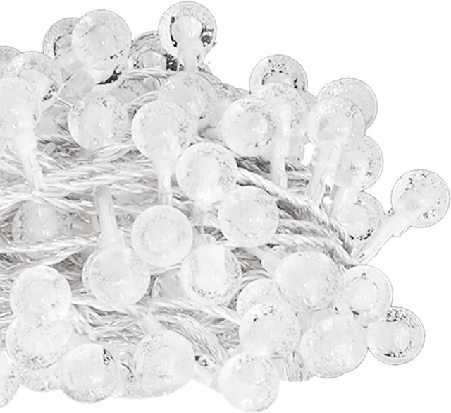 vidaXL LED Lichterkette mit Kugeln in Kaltweiß, 20 m Länge, 200 LEDs, für Weihnachten, Partys und Hochzeiten - Bild 1