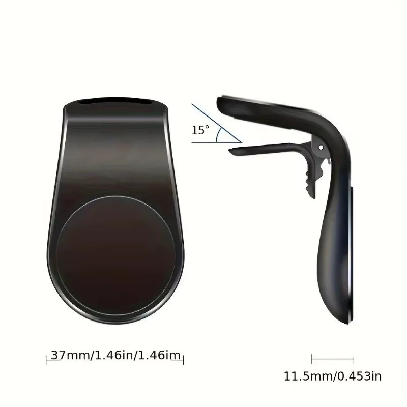 Magnetischer Auto-Handyhalter in L-Form aus Metall für den Lüftungsschlitz, 360 Grad drehbare Universalklapphalterung für Smartphone und GPS-Navigation, Farbe: Gold - Bild 5