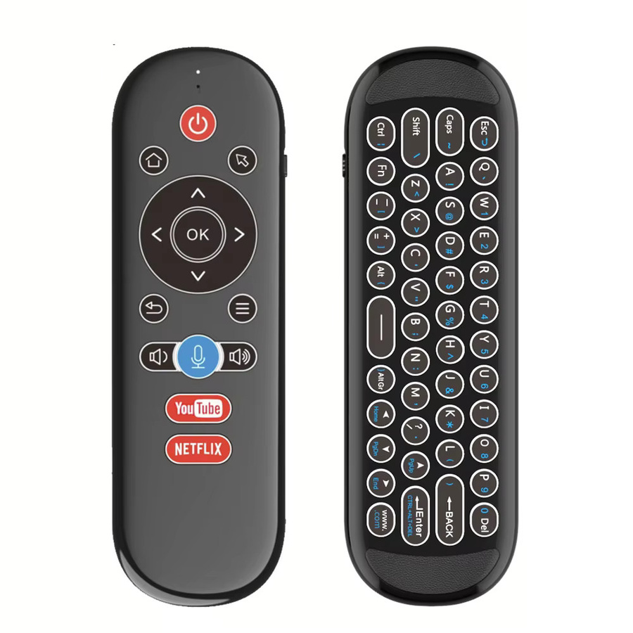 MRSVI W1 PLUS Air Mouse Fernbedienung in Schwarz: Kabellose 2,4G RF Mini-Tastatur mit Gyroskop und IR-Funktion für Android TV Box - Bild 7
