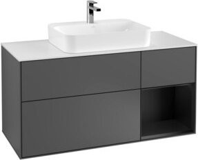 V&B Finion Waschtischunterschrank mit Wandbeleuchtung, Anthrazit matt, Breite: 120 cm, Höhe: 50,1 cm, Tiefe: 50,1 cm - Bild 1