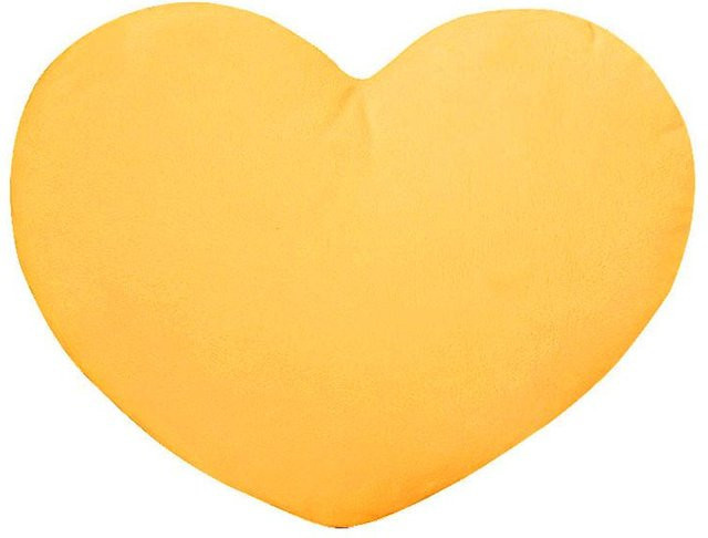 Weiches Herz-Deko-Kissen von Bai Fen Bai Toys in Gelb, Größe: 15 cm - Bild 1