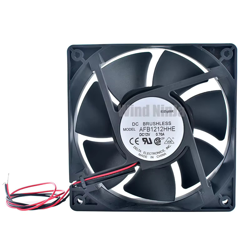 ANCHAOPU Lüfter AFB1212HHE mit Doppelkugellager für Server-Netzteile, DC 12 V, 0,70 A, 2900 U/min, Schwarz, B/T/H: 12 x 12 x 2,5 cm - Bild 2