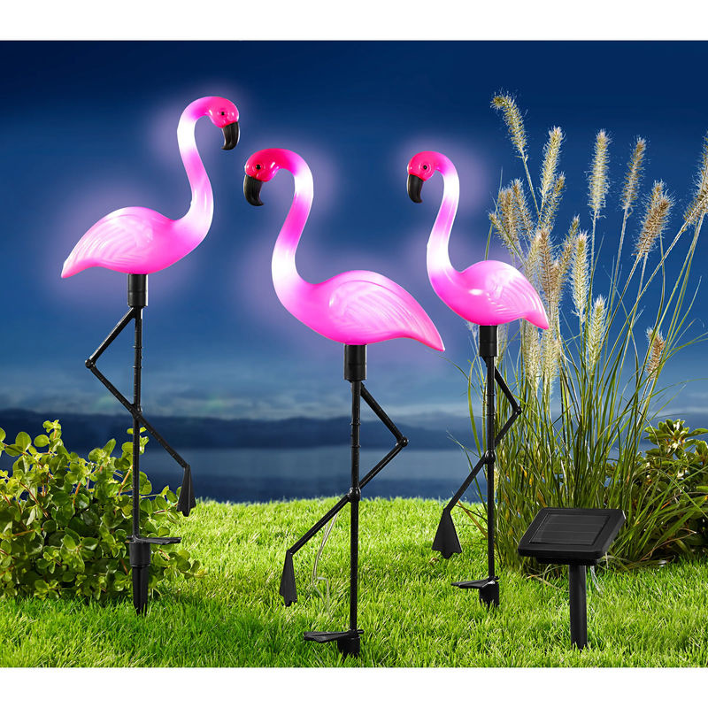 Solar-Gartenstecker-Trio Flamingofreunde, 3 Stück - Bild 2