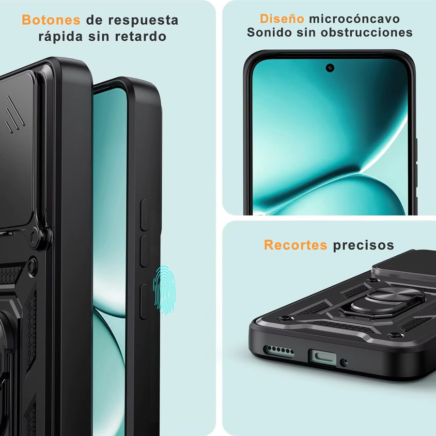 Stoßfeste Panzer-Handyhülle aus Hartschalen-PC für Xiaomi Redmi Note 15 Pro Plus und Poco M8 Pro in Schwarz - Bild 3