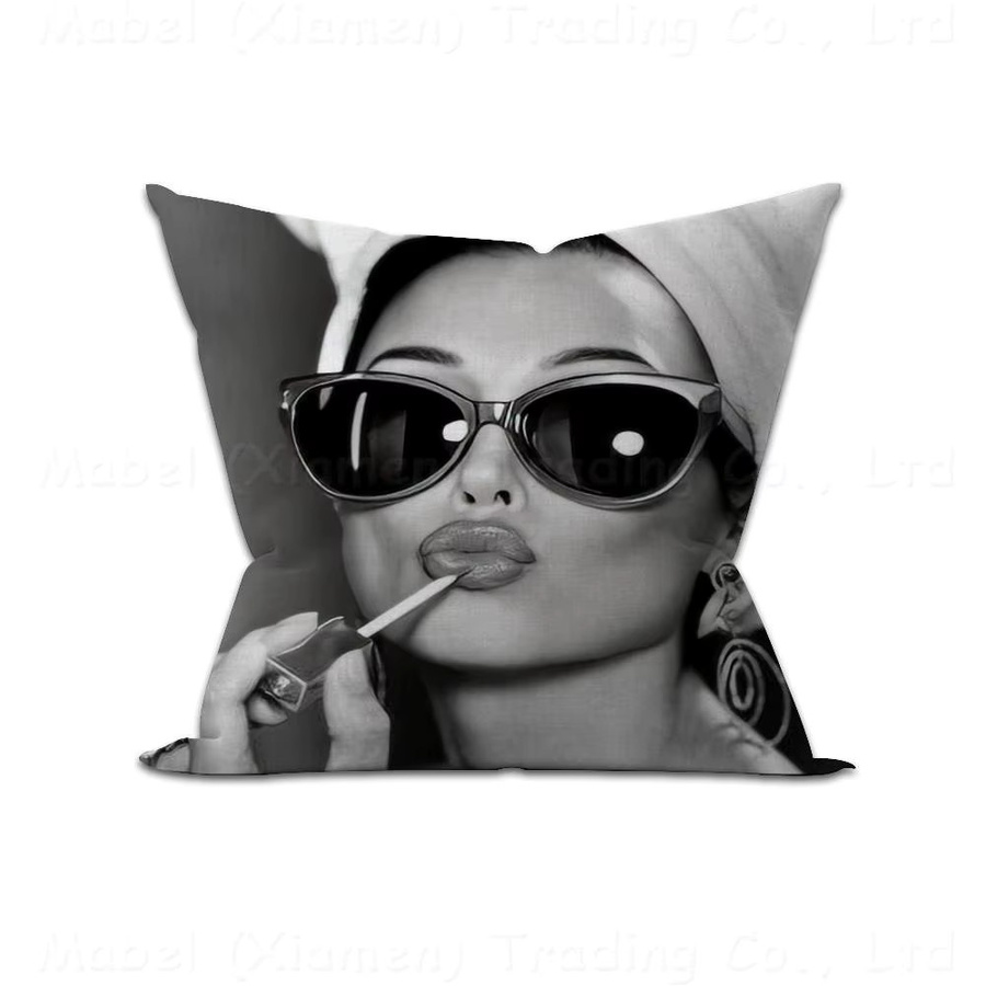 Kayoom Kissenbezug Audrey Hepburn Lipstick Design für Sofa und Auto, 30 x 30 cm - Bild 6