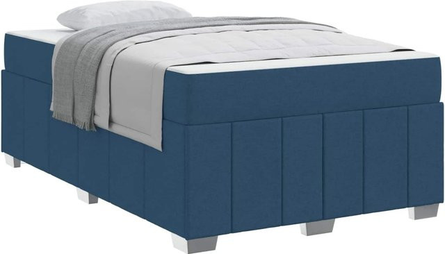 vidaXL Bettrahmen mit Matratze aus Stoff in Blau, B/T/H: 200 x 120 x 66 cm - Bild 1