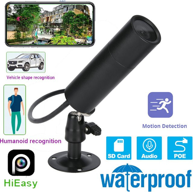 HQCAM Mini-Bullet-Kamera 5 MP mit Schwarzlicht und Sternenlicht Technologie für die Außenüberwachung, PoE, Onvif IP, Schwarz - Bild 1