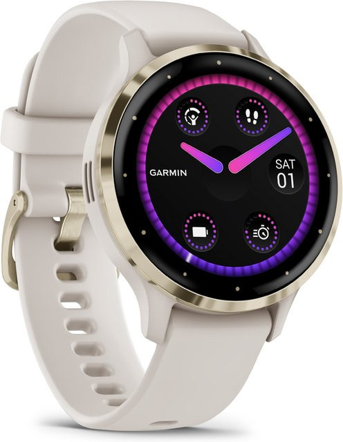 Garmin Venu 3S Smartwatch, Gold, Weiß, 41 mm, Damen - Bild 3
