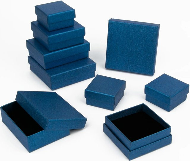 TANANTA Schmuckschatulle Royal Blue aus Papier als Organizer für Ringe, Ohrringe, Broschen, Halsketten und Armbänder - Bild 1