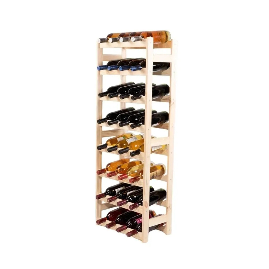 PROREGAL Pinotwine Weinregal aus massivem Kiefernholz Natur unbehandelt, H x B x T: 166 x 43,4 x 25 cm, Platz für 44 Flaschen - Bild 2